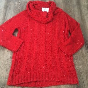 5/$25 Anne Klein Sequin Cowl Neck Sweater